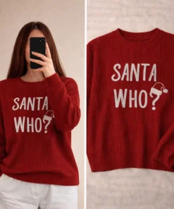 Santa Who?Knit Sweater – Red Edition